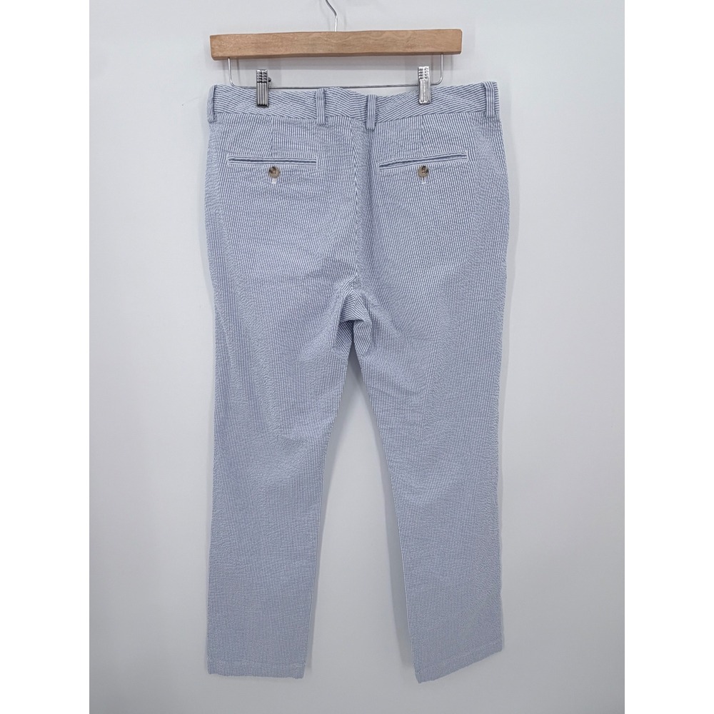 Vineyard Vines Seersucker Chino Pants Mens 34x32 Blue White Slim Straight - Picture 4 of 9